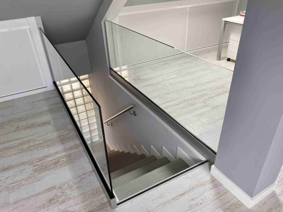 barandal de vidrio escalera